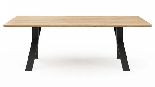 Esstisch Flore - LB ca. 220x120 cm, Wildeiche massiv, natur geölt
