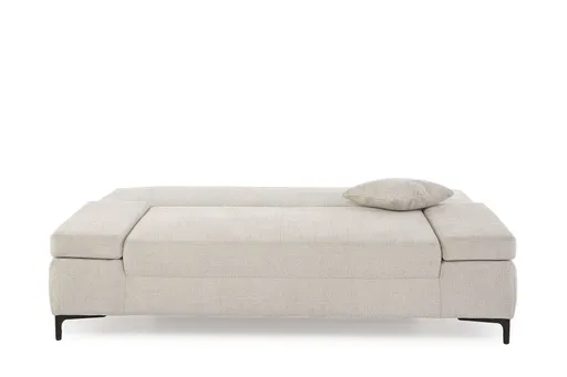Sofa JEREMO - 2-Sitzer inkl. Schlaffunktion und Armlehnen verstellbar, Stoff, Beige