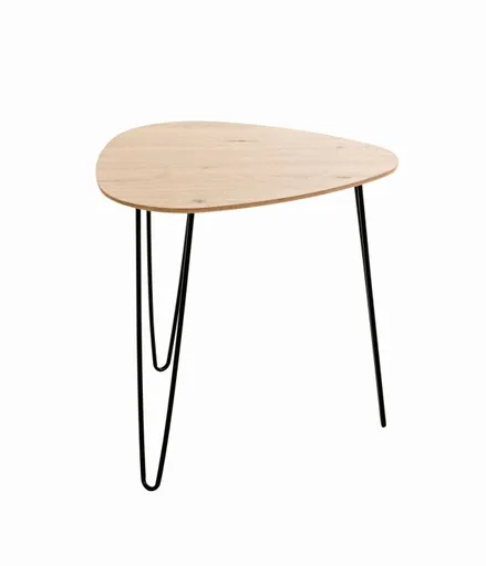 Beistelltisch - B/H/T ca. 48x48x48 cm, Eiche Nachbildung, Schwarz