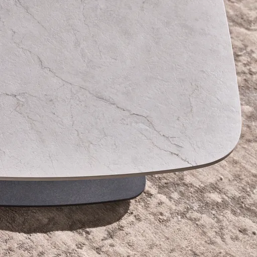 Couchtisch Camas - LBH ca. 100x65x42 cm, Keramik, Creme