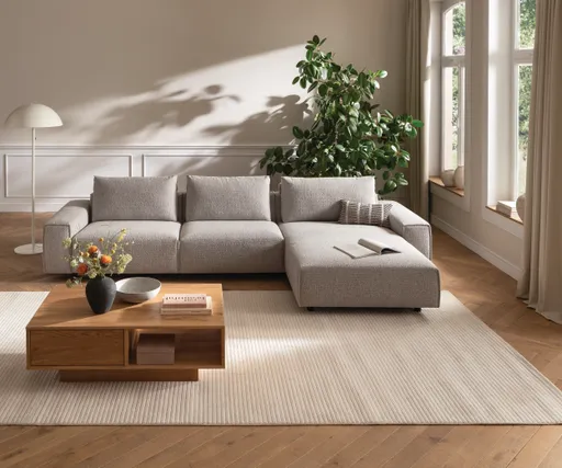 Couchtisch Hillsboro - LBH ca. 110x70x39,4 cm, Wildeiche natur, geölt