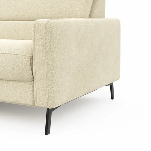 Ecksofa Valera - Ecke mit 3-Sitzer rechts inkl. Rückenlehne verstellbar und Relaxfunktion motorisch, Stoff, Natur