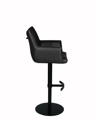 Barhocker MAKANA - drehbar, höhenverstellbar, Stoff, Schwarz