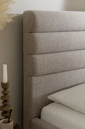 Polsterbett - Liegefläche ca. 180x200 cm, Stoff, beige