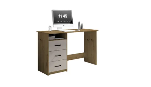 Schreibtisch - LB ca. 123x50 cm, Eiche Dekor, Kaschmir