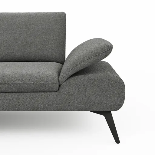 Ecksofa Collina - Longchair links, 2,5-Sitzer, Stoff, Dunkelgrau