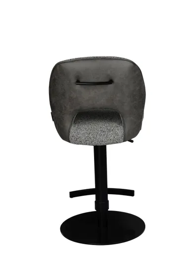 Barhocker MAILE - drehbar, höhenverstellbar, Stoff, Grau, Anthrazit