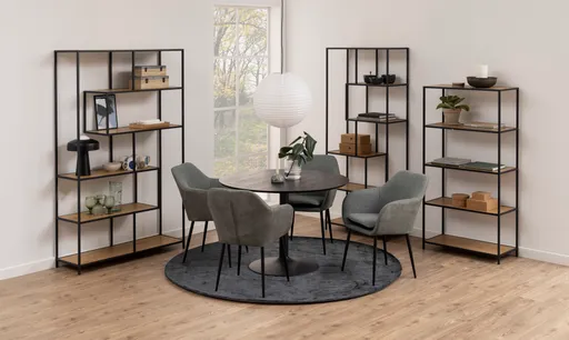 Bücherregal - Wildeiche Nachbildung, Schwarz