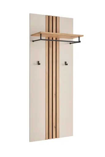 Garderobenpaneel - B ca. 60 cm, Kaschmir, Evoke Eiche Nachbildung
