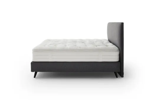 Boxspringbett Navelli 1 - Liegefläche ca. 180x200 cm, Stoff, Grau