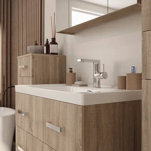 Badblock- B ca. 151 cm, Eiche Dekor