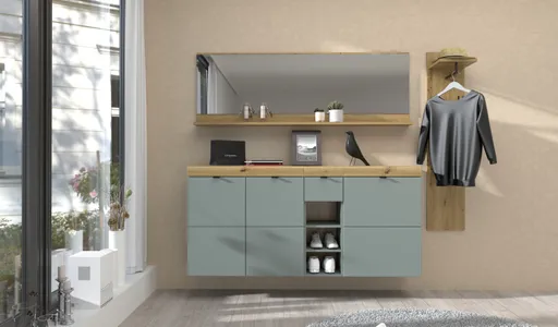 Garderobe - Schilfgrün, Artisan Eiche Nachbildung