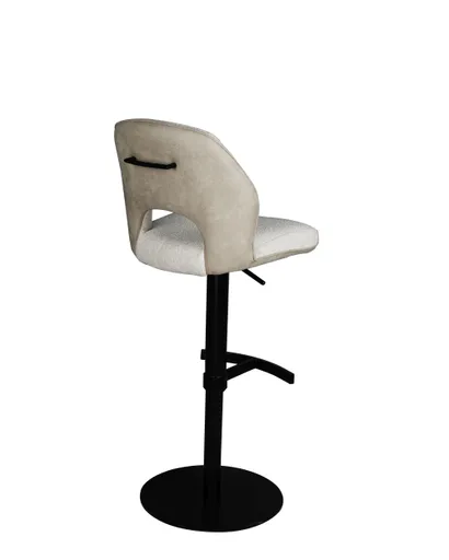 Barhocker MAILE - drehbar, höhenverstellbar, Stoff, Creme