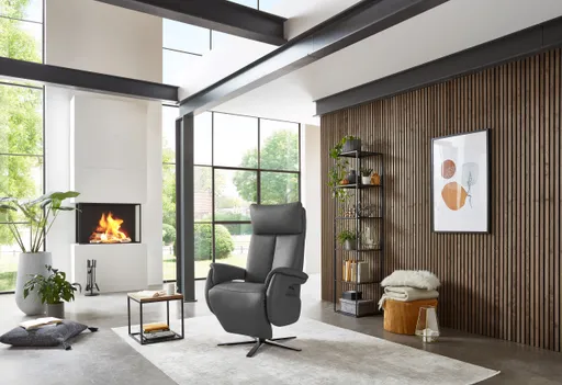 Fernsehsessel EM Pirna HV - Relaxfunktion, Leder, Anthrazit