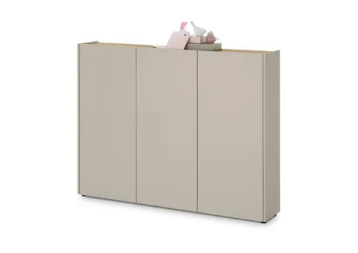 Schuhschrank GASIRA - B ca. 138 cm, Kaschmir, Navarra Eiche Nachbildung