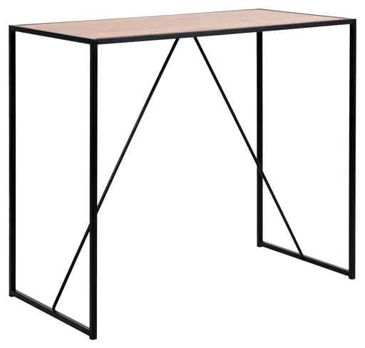Bartisch - LB ca. 120x60 cm, Wildeiche Nachbildung, Schwarz