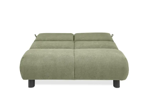  Faltsofa EBBY - 2-Sitzer ohne Armlehne, 140 cm inkl. Schlaffunktion/Relaxfunktion, Stoff, Grün
