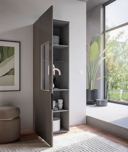 Vitrine- inkl. LED-Beleuchtung, Anthrazit