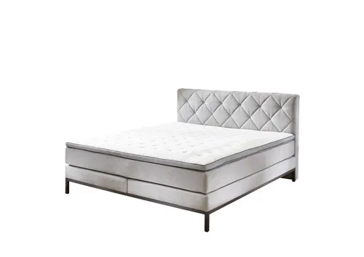 Boxspringbett- Liegefläche ca. 180x200 cm, Stoff, Grau
