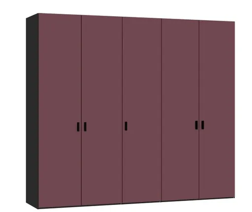 Drehtürenschrank JOIN IT- B ca. 252 cm, Schwarz, Glas, Berry, Matt