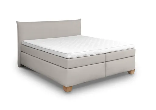  Boxspringbett HADAI- Liegefläche ca. 180x200 cm, Stoff, Hellgrau, TFK H2/TFK3