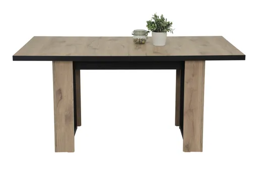Esstisch - ausziehbar, LB ca. 160x90 cm, Viking Eiche Nachbildung, Schwarz