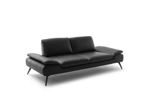 Sofa Collina - 3-Sitzer, Leder, Schwarz
