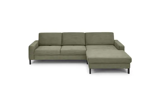  Ecksofa CALM Move 2.0 - 2,5-Sitzer mit Longchair rechts, Feincord, Olive