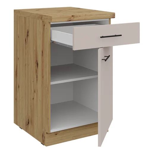 Unterschrank- B ca. 50 cm, Eiche Dekor, Kaschmir, Matt