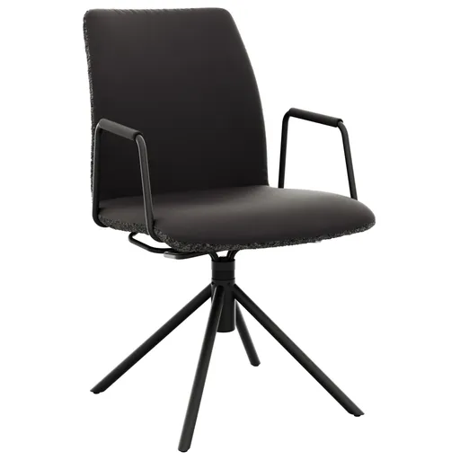 Armlehnstuhl Sedana - drehbar, Stoff, Dunkelgrau