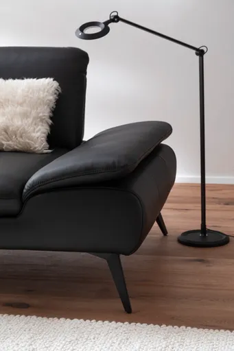 Sofa Collina - 2,5-Sitzer, Leder, Schwarz