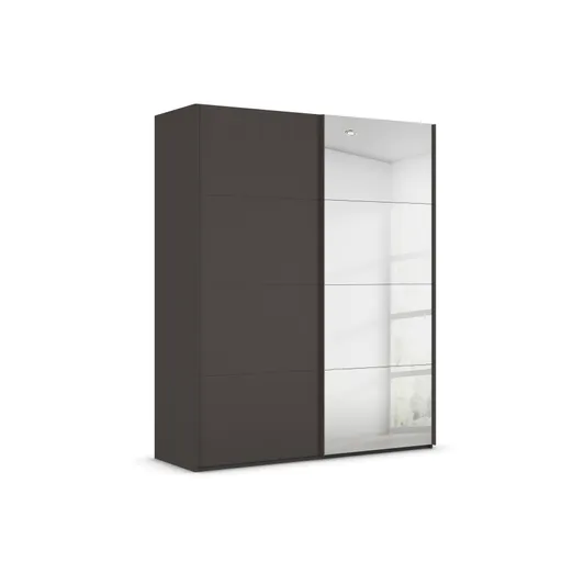 Schwebetürenschrank ROVERO- B ca. 181 cm, Graphit, Spiegel