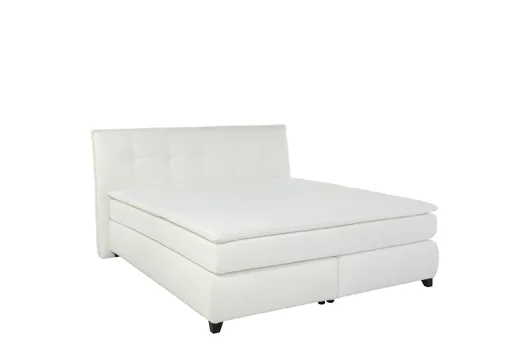 Boxspringbett JANKA MIX- Liegefläche ca. 180x200 cm, Stoff Weiss