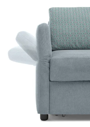 Schlafsofa Pro Flexx - 2-Sitzer inkl. Schlaffunktion, Stoff Graublau