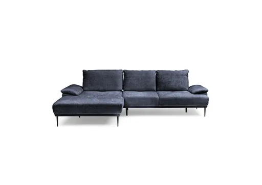 Ecksofa ENRIK - Ecke links, 2,5-Sitzer inkl. Sitztiefenverstellungen, Stoff, Navy
