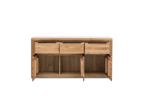 Sideboard - Eiche Dekor, Eiche Massiv, Geölt