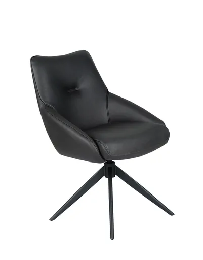 Stuhl MANON - drehbar, Stoff, Schwarz