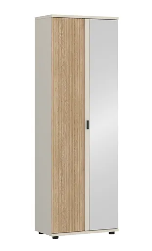 Garderobenschrank - B ca. 62 cm, Kaschmir, Cremona Eiche Nachbildung, Spiegel