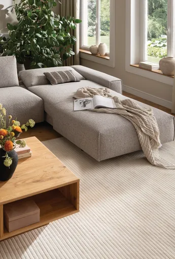 Ecksofa Serava - 2,5-Sitzer mit Longchair rechts, inkl. Relaxfunktion, Stoff, Grau