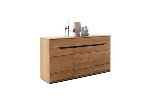 Sideboard - B ca. 153 cm, Eiche Furnier geölt, Wildeiche massiv geölt