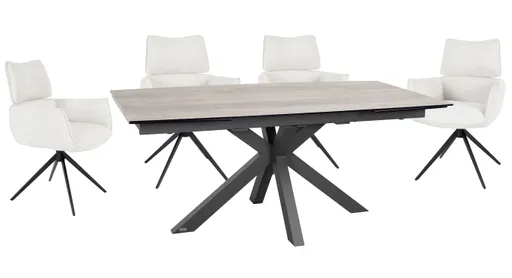 Esstisch MELANIA - ausziehbar, LB ca. 180x95 cm, Glaskeramik, Braun