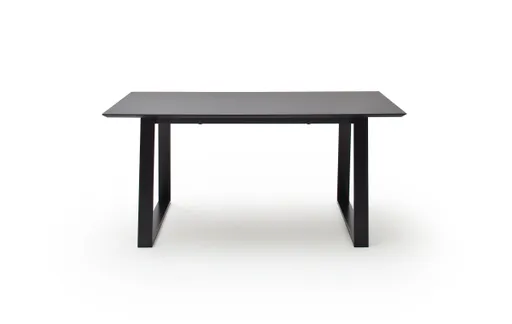 Esstisch Henri - LB ca. 165x90 cm, Tisch ausziehbar mit Synchronauszug), MDF, Schwarz, Platte Anti Schmutz Laminat