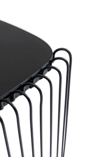 Beistelltisch-Set- Metall, Schwarz