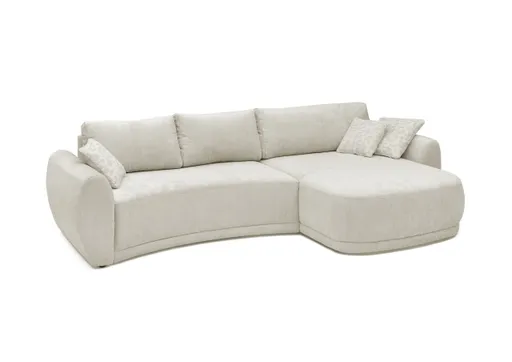 Ecksofa JOSUA - 3-Sitzer, Ecke rechts, Stoff, Beige