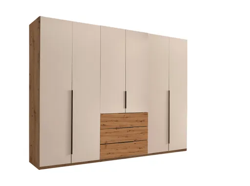 Drehtürenschrank- B ca. 300 cm, Eiche Dekor, Kaschmir