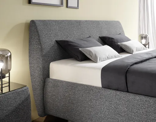 Polsterbett - Liegefläche 180x200 cm, Stoff, Anthrazit