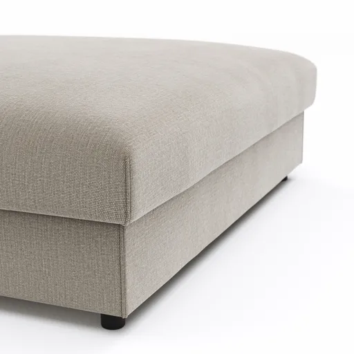 Hocker Stormy - LB ca. 110x110 cm, Stoff, Graubeige
