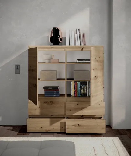Highboard - B ca. 116 cm, Artisan Eiche Nachbildung