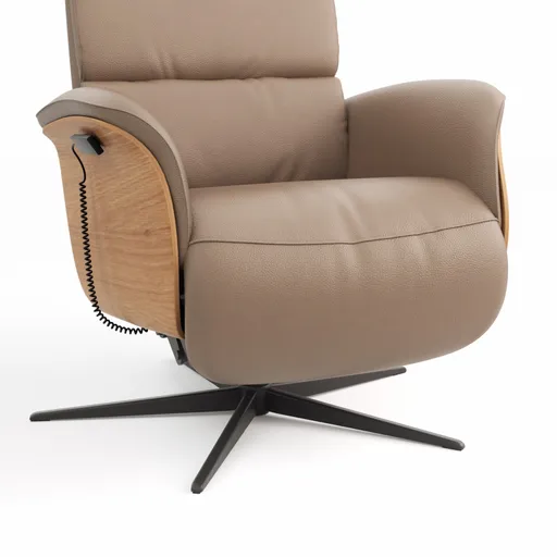 Relaxsessel Amila - Größe L, inkl. 4-motorischer Relaxfunktion und Aufstehhilfe, Leder, Rauchbraun