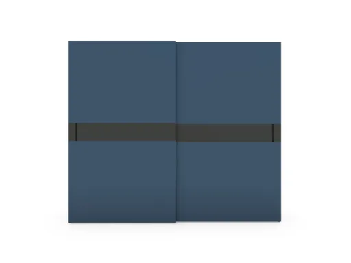 Schiebetürenschrank Loretto - B ca. 280 cm, Lack matt, Blau Avio